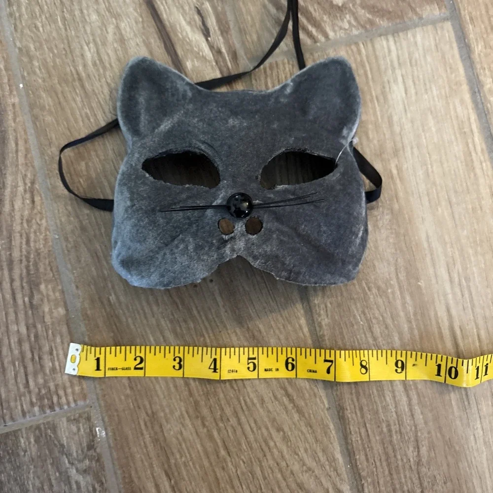 Gray Velvet CAT/ Mouse‎ Mask Costumes Cosplay Carnival Halloween Party Accessory